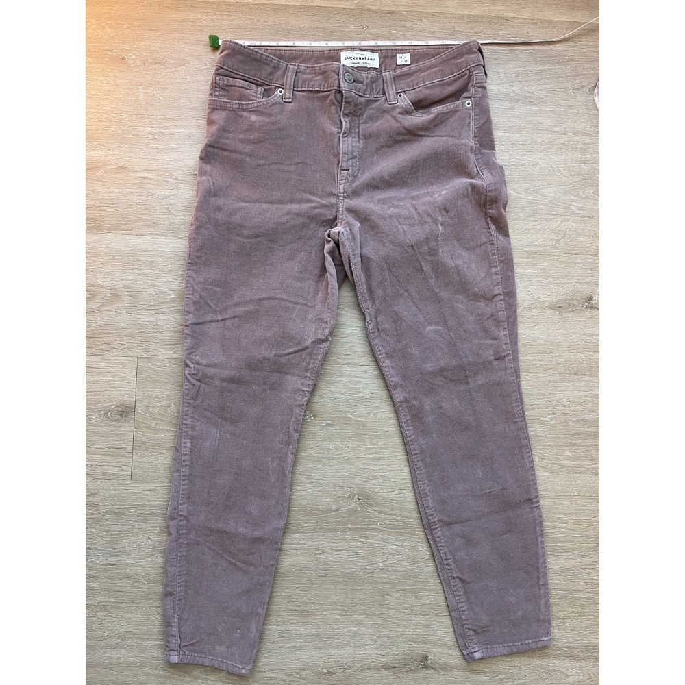 Lucky Brand Ava Skinny Corduroy Pants Womens 12/31 Dusty Pink Pockets‎ Low Rise